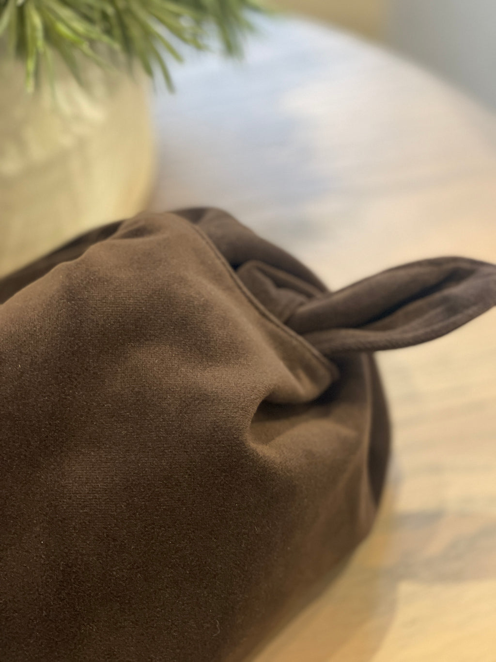 The Chocolate Brown Velvet Kiss Clutch Bag