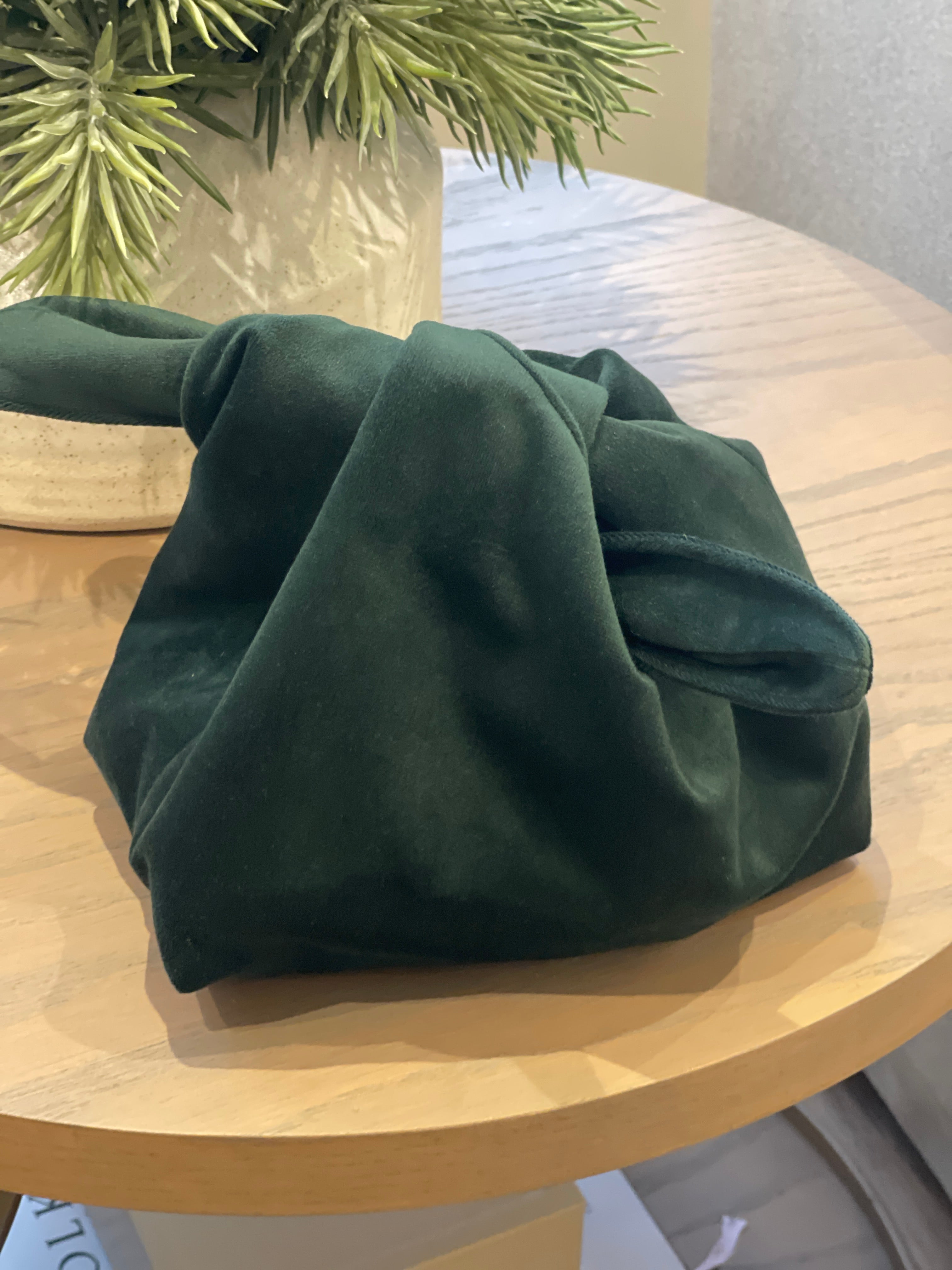 The Velvet Kiss Clutch Bag in Alpine Green