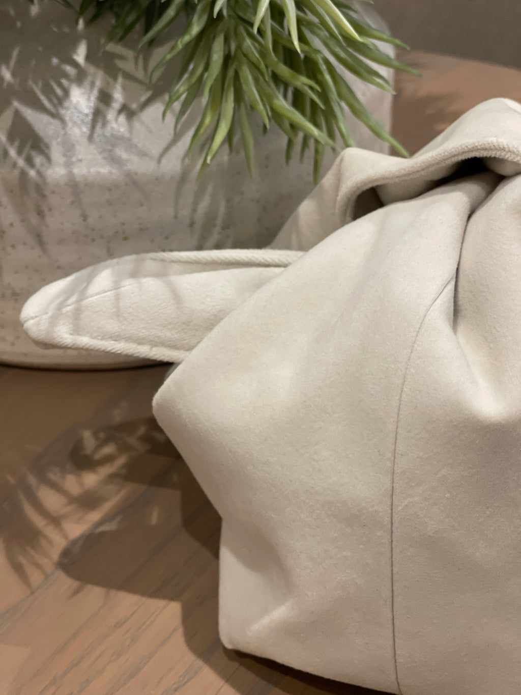 The Ecru Velvet Kiss Clutch Bag