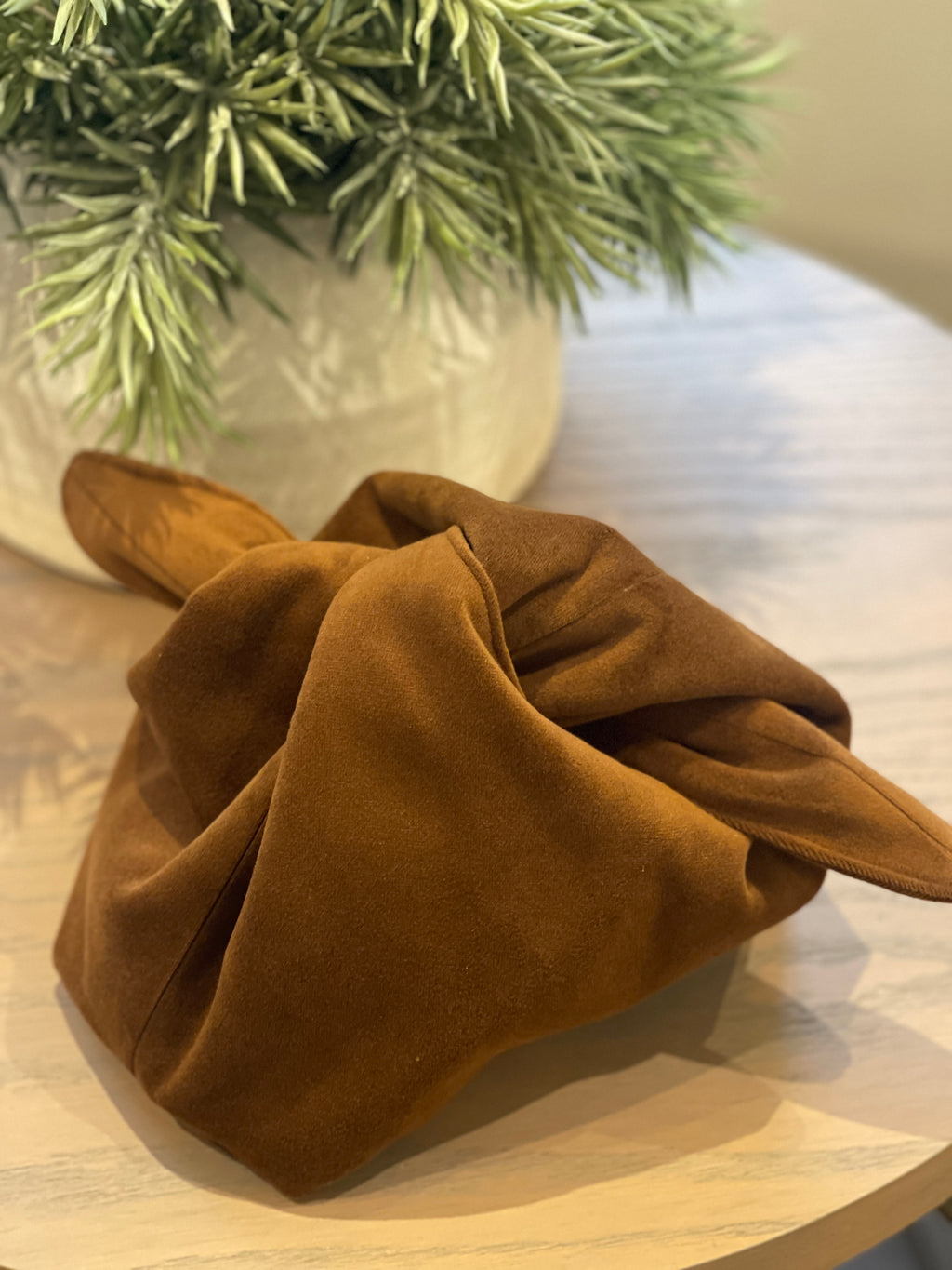 The Chestnut Brown Velvet Kiss Clutch Bag