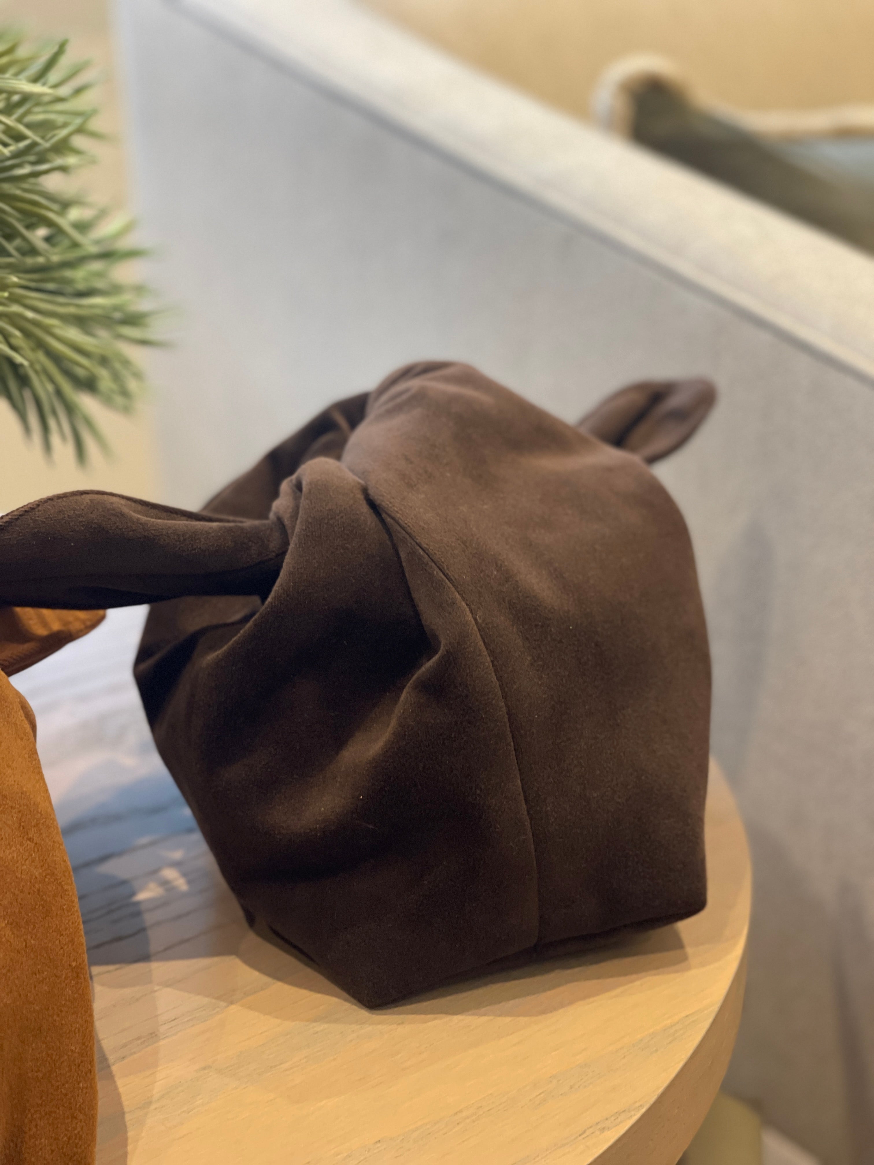 The Chocolate Brown Velvet Kiss Clutch Bag