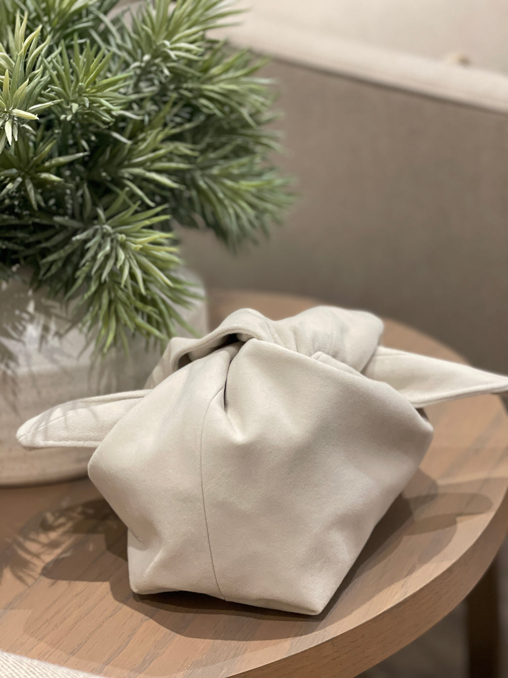 The Ecru Velvet Kiss Clutch Bag