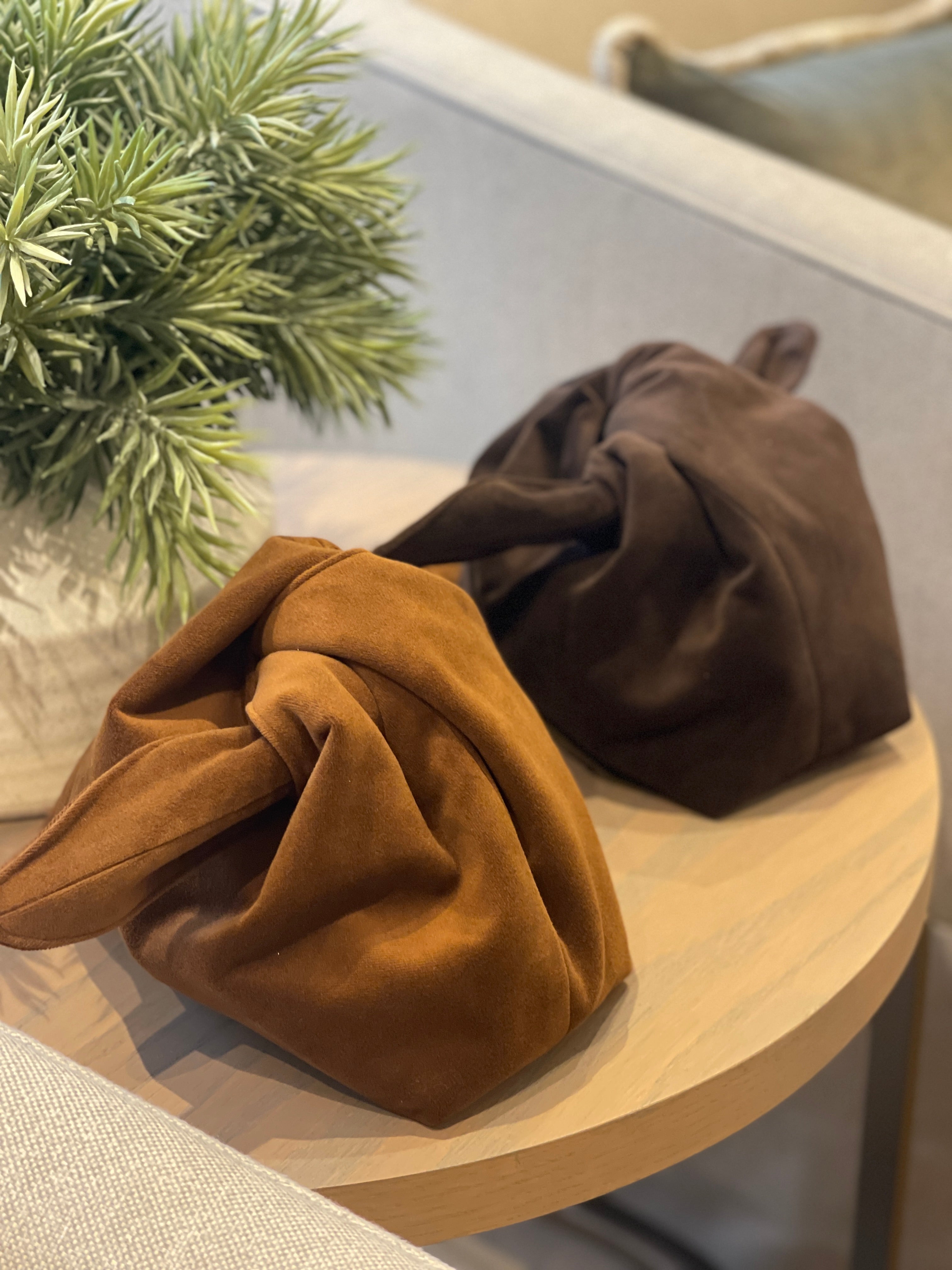 The Chocolate Brown Velvet Kiss Clutch Bag