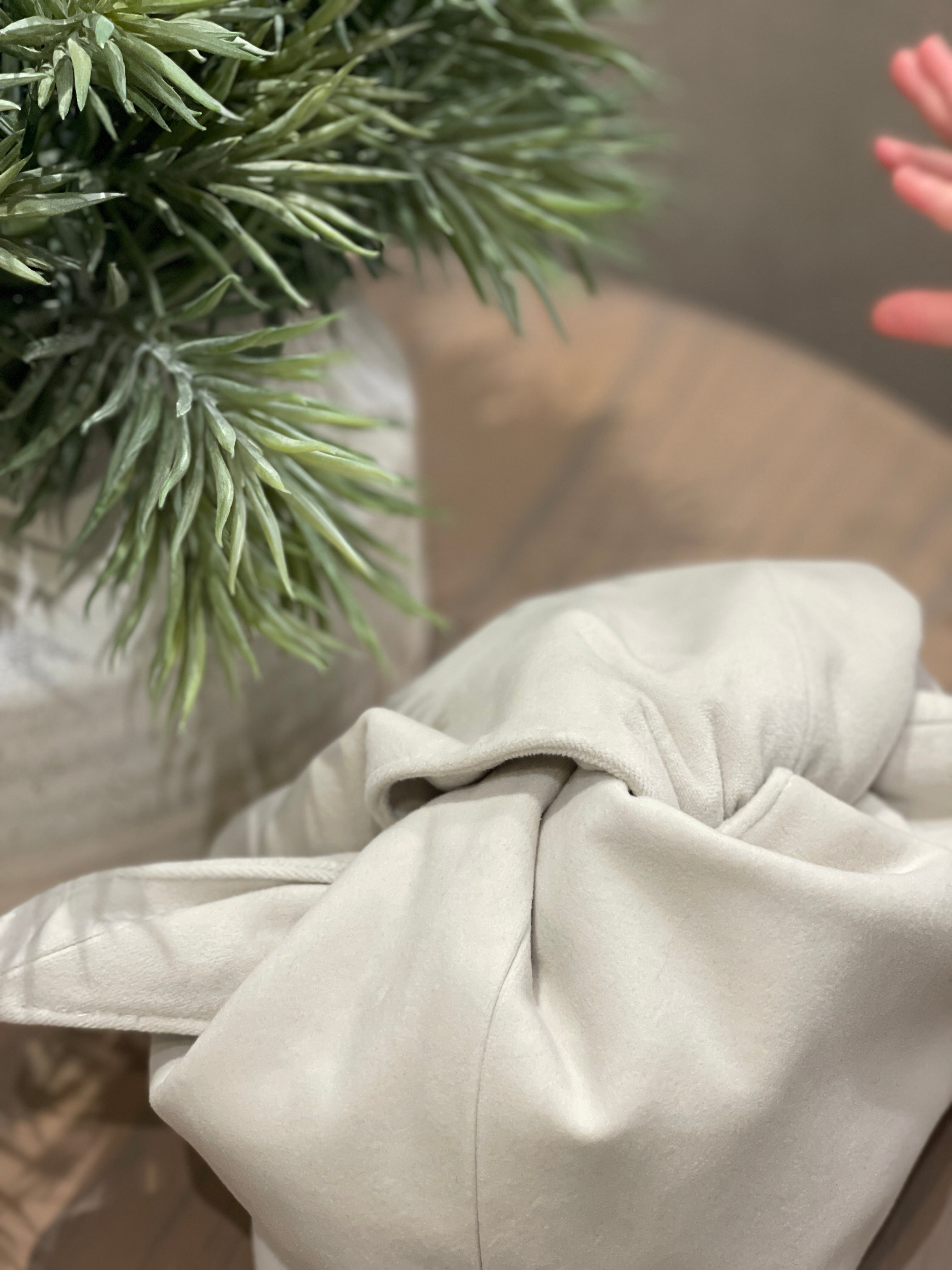 The Ecru Velvet Kiss Clutch Bag