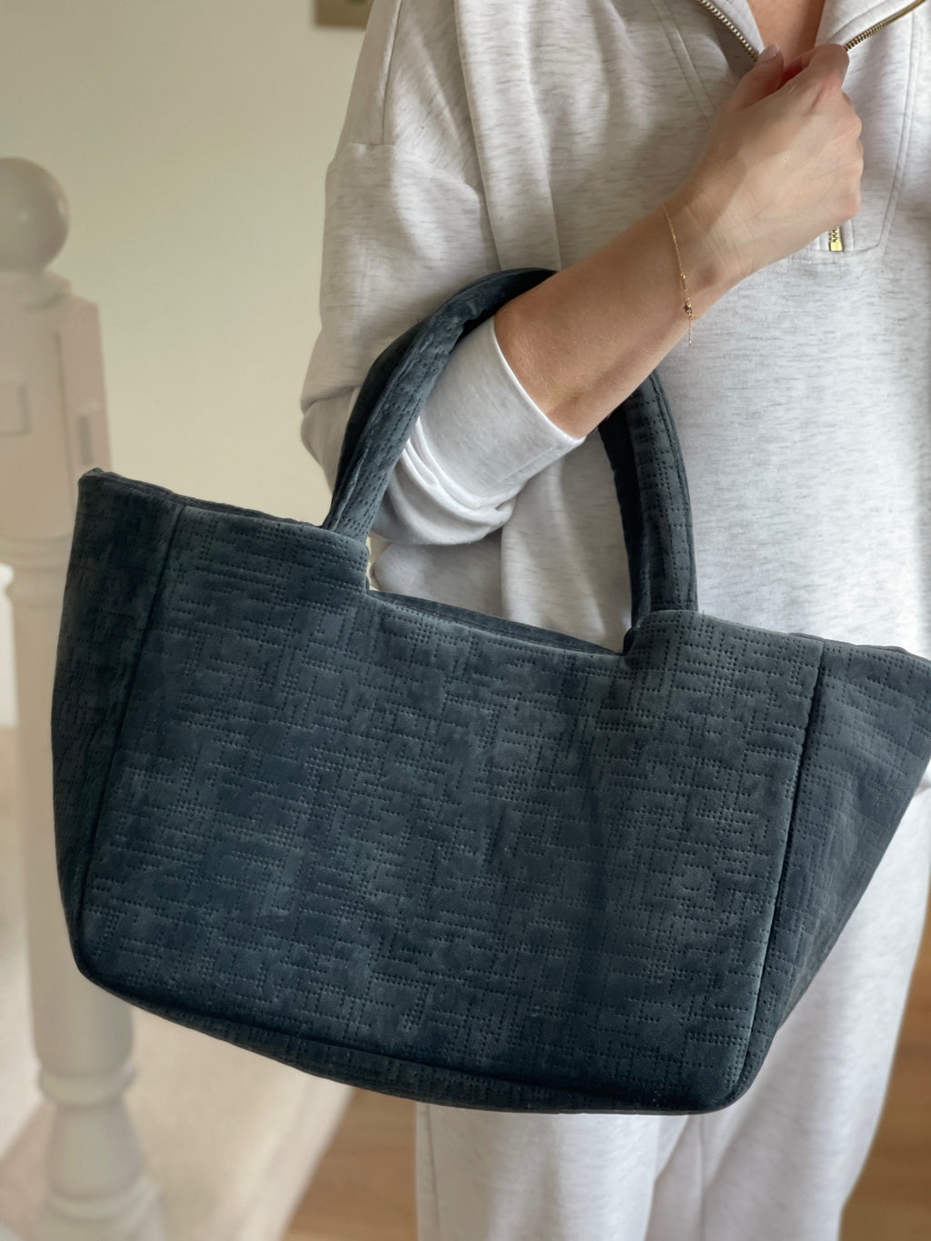 The Charcoal Velvet Tote (Pre-Order)