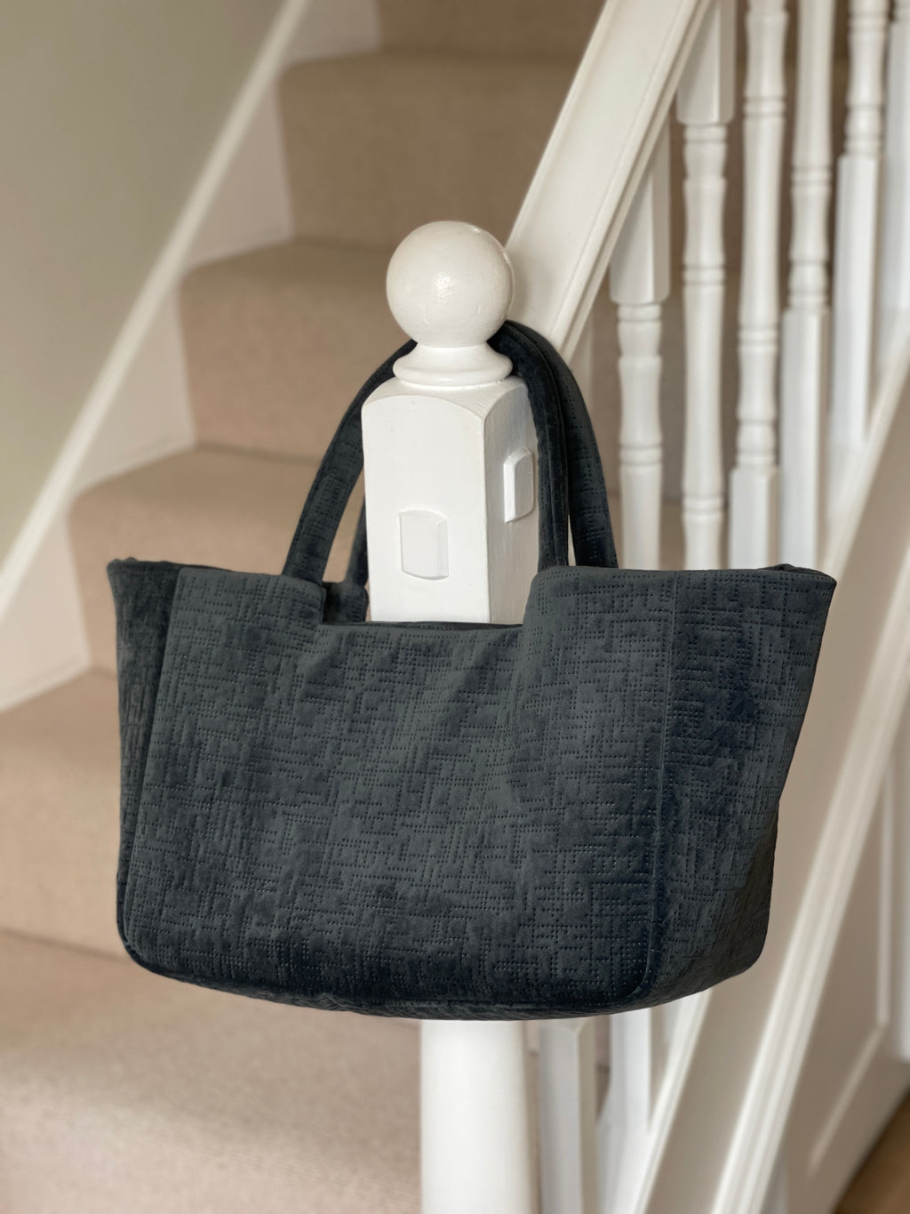 The Charcoal Velvet Tote (Pre-Order)