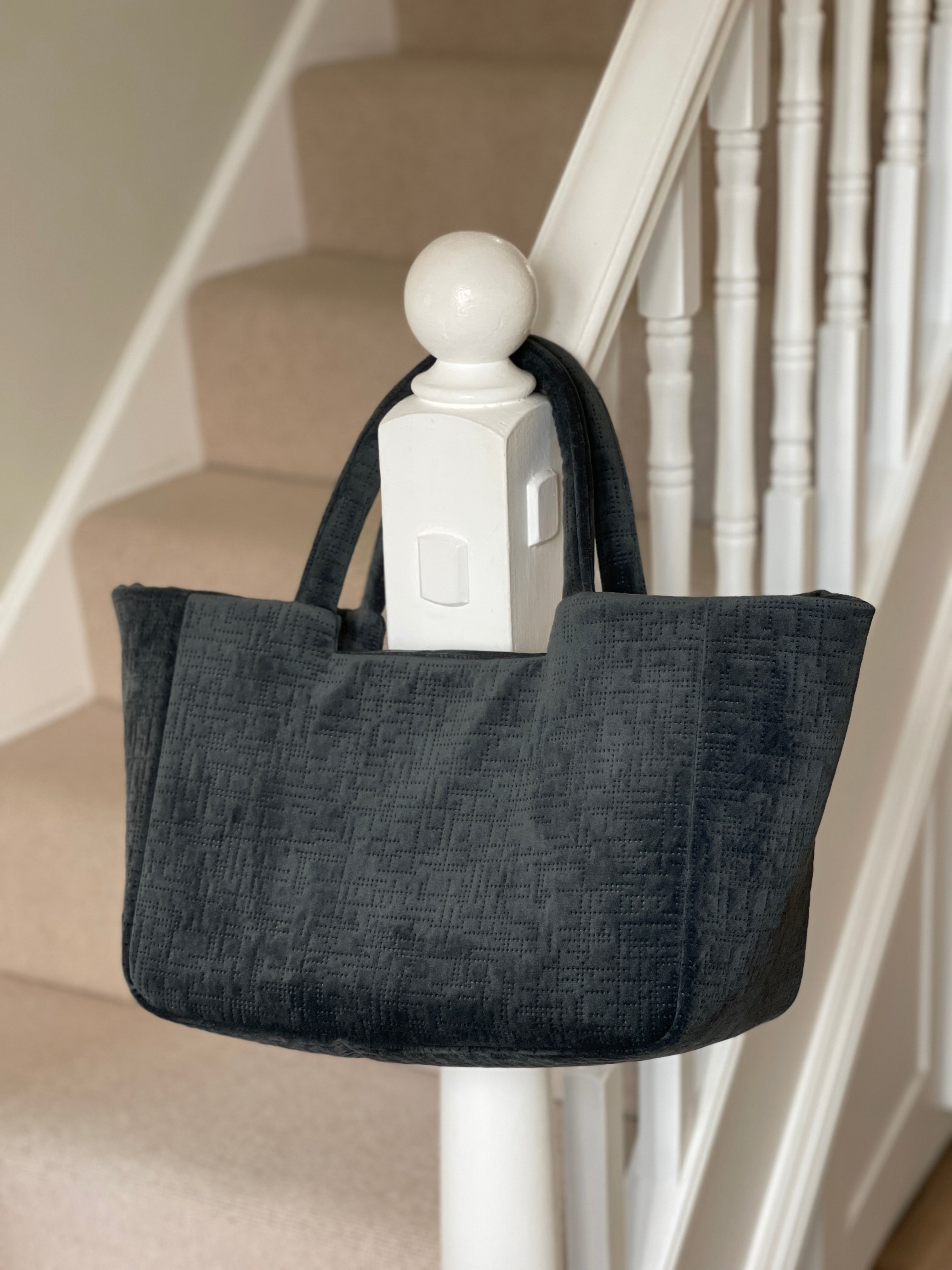 The Charcoal Velvet Tote (Pre-Order)