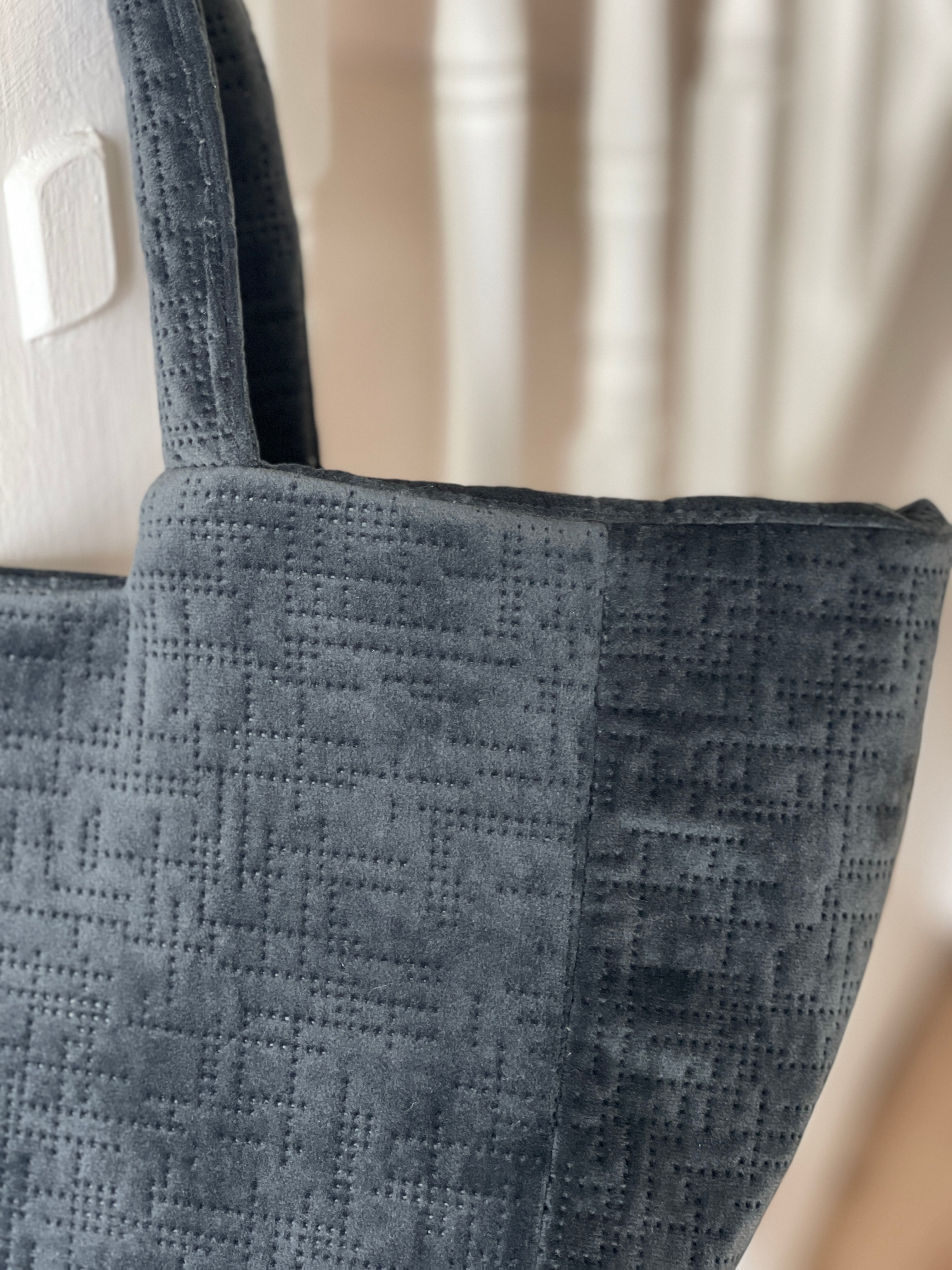 The Charcoal Velvet Tote (Pre-Order)