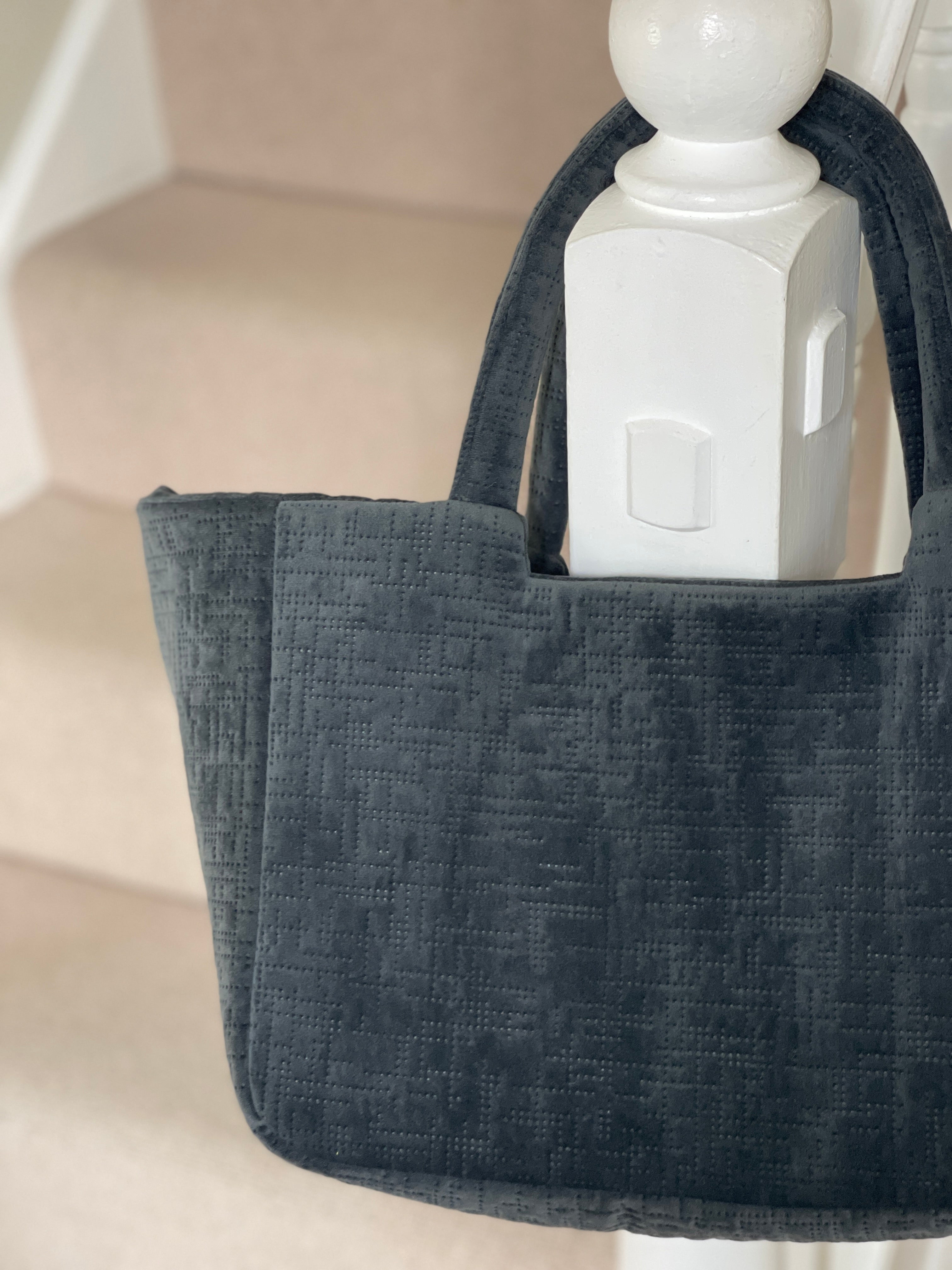 The Charcoal Velvet Tote (Pre-Order)