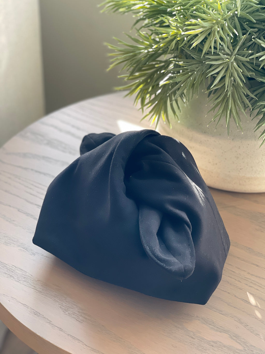 The Black Suede Kiss Clutch Bag